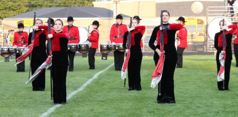 The Marching Mounties stand at attention ready to start their performance