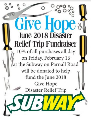Subway hosts disaster relief fundraiser