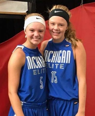 Ella and Jozie Bontrager when they played together in AAU Basketball.