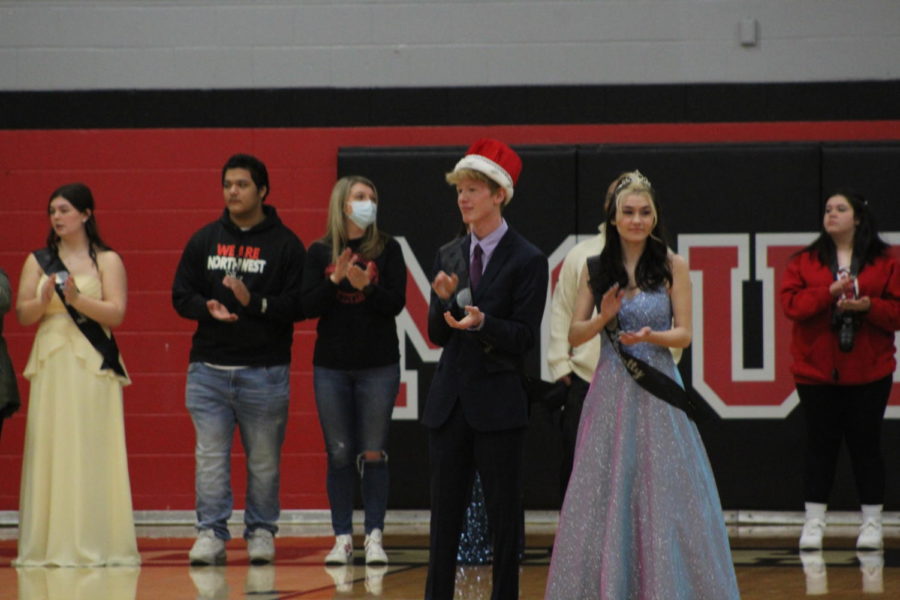 Seniors Drew Milligan and Madison Smith after being crowned Snowfests king and queen. 
