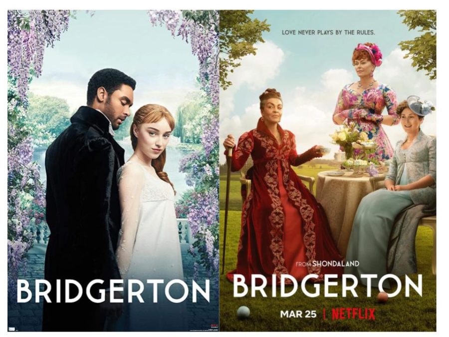 The movie posters of season one and two of Bridgerton.