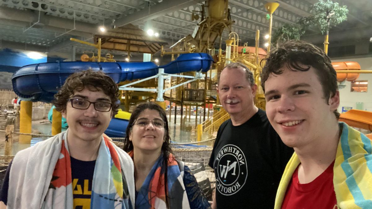 The Horvath-Frias family at a water resort.
(left to right) Mathew Horvath-Frias, Luz Horvath, John Horvath, and John Horvath-Frias.