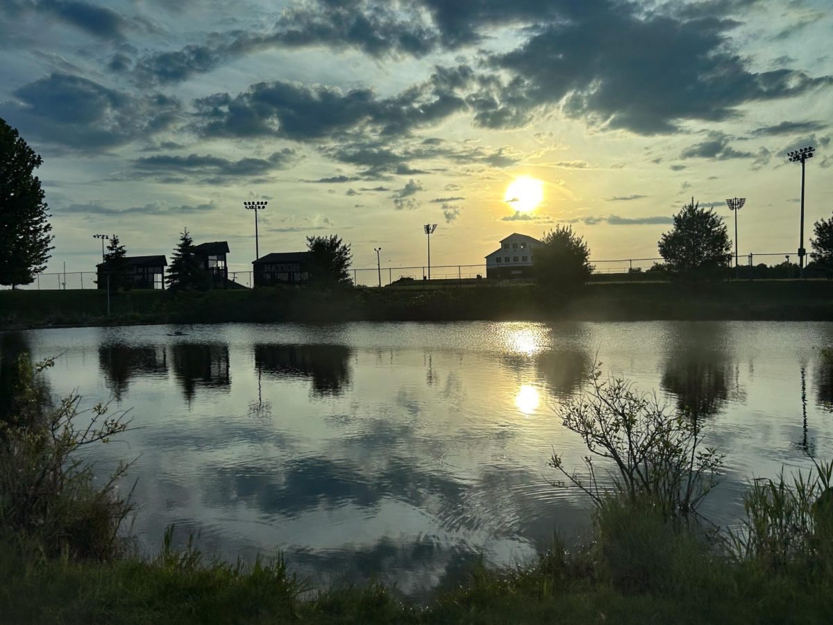 The North West High school pond at sunrise.